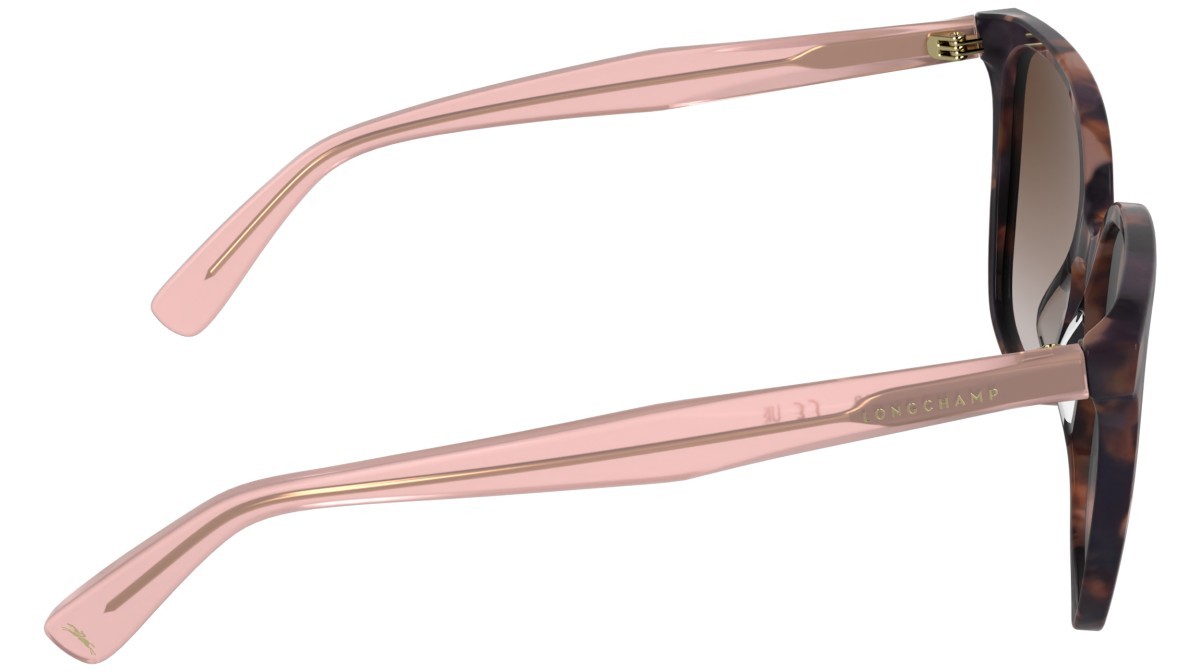 Occhiali da sole Longchamp LO807S (690) colore rose havana forma rettangolare lenti gradient brick