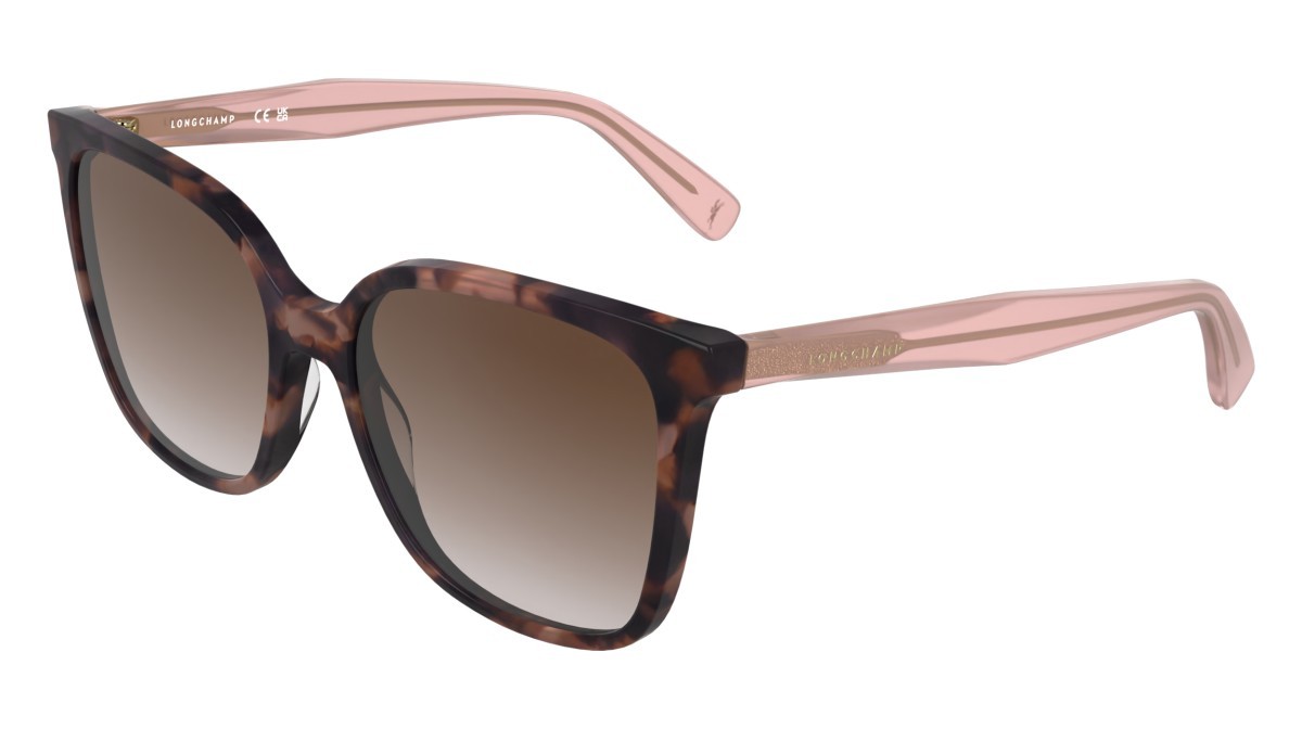 Occhiali da sole Longchamp LO807S (690) colore rose havana forma rettangolare lenti gradient brick