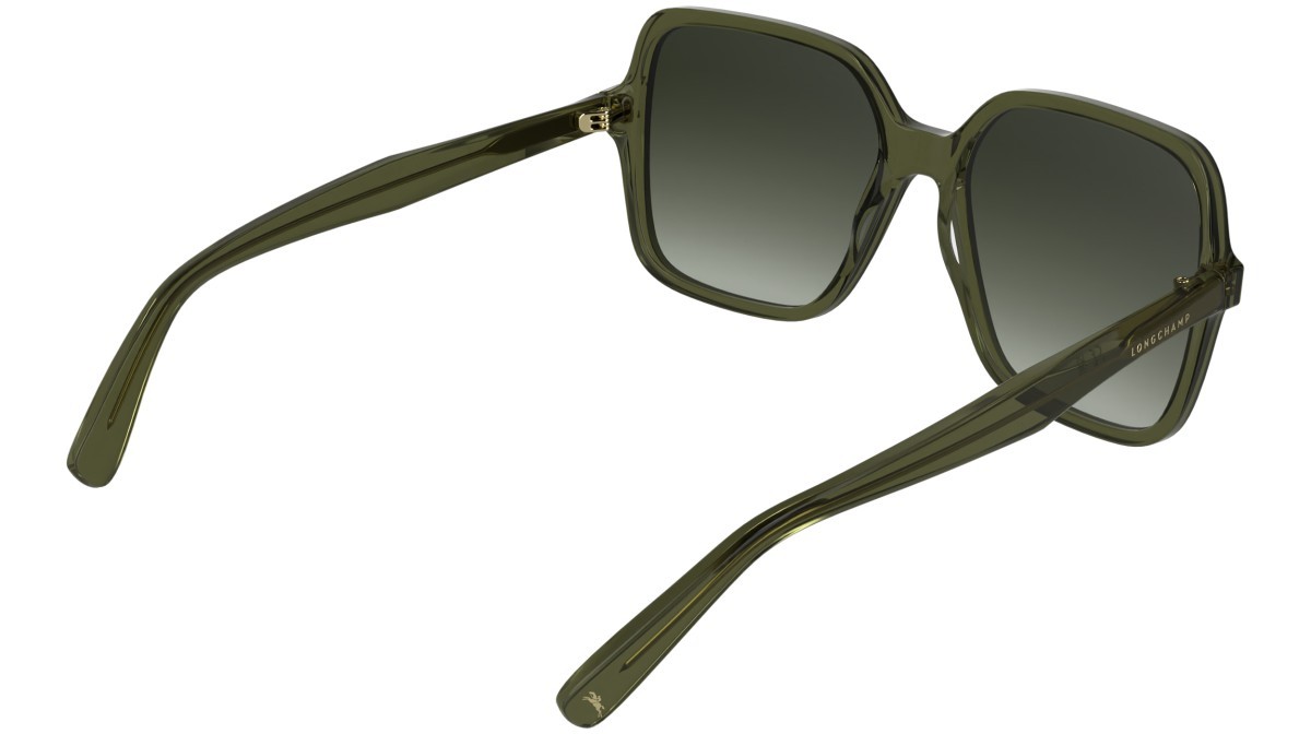 Occhiali da sole Longchamp LO808S (319) colore transparent khaki forma rettangolare lenti gradient khaki
