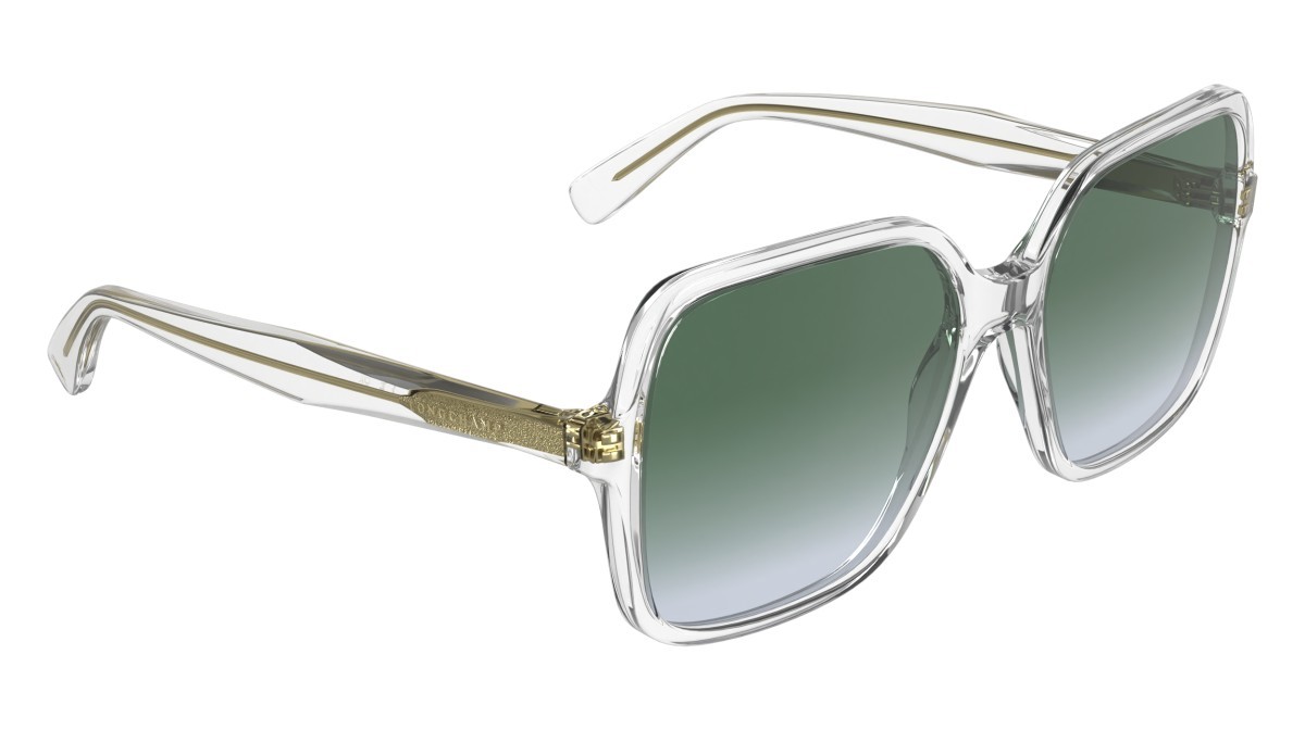 Occhiali da sole Longchamp LO808S (900) colore crystal forma rettangolare lenti gradient green azure