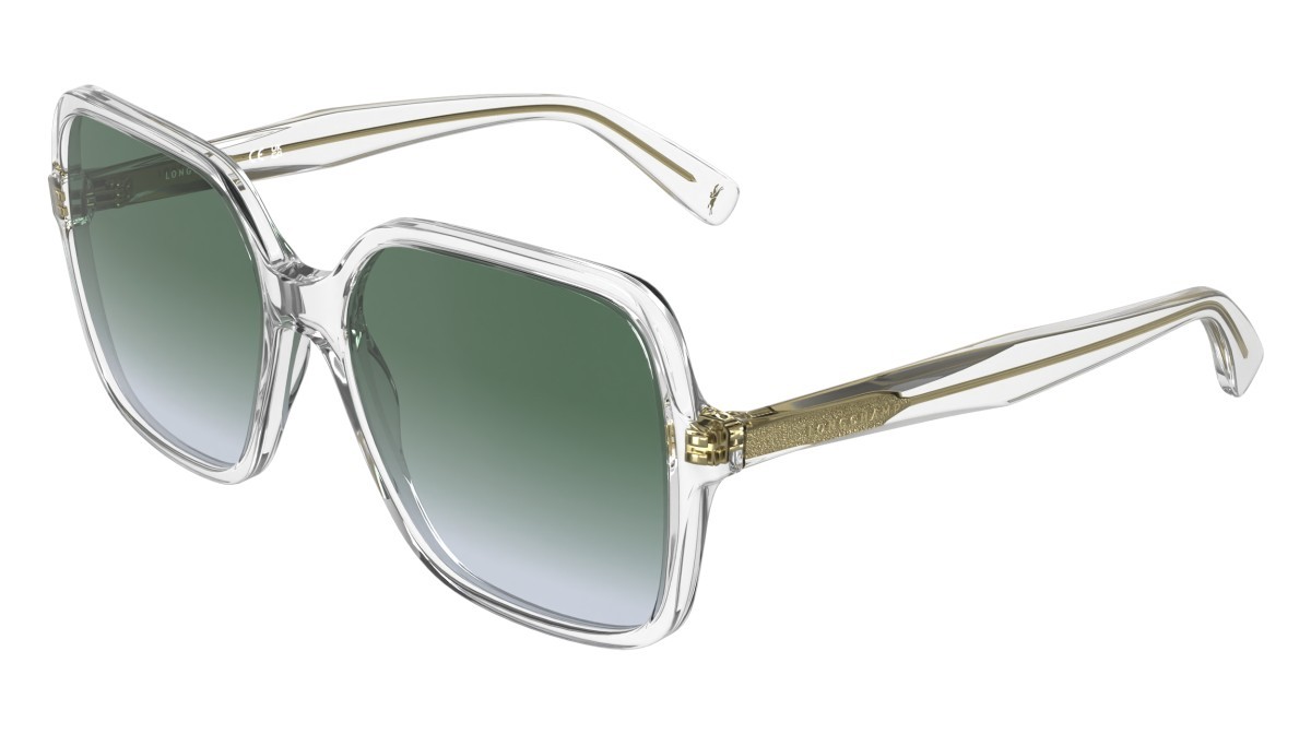 Occhiali da sole Longchamp LO808S (900) colore crystal forma rettangolare lenti gradient green azure