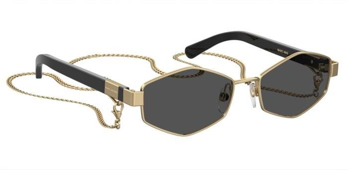 Sunglasses Marc Jacobs 496/S 203465 (J5G IR) color gold  shape rectangle lenses fumo