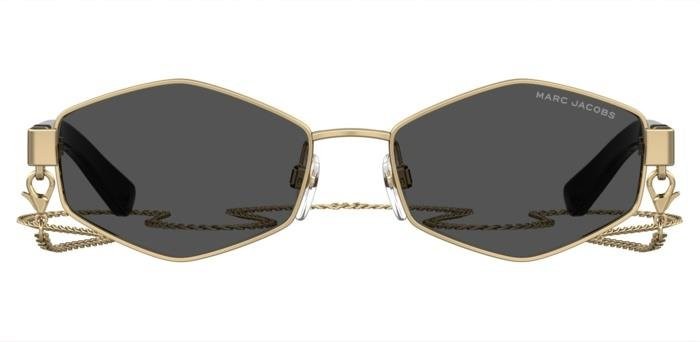 Sunglasses Marc Jacobs 496/S 203465 (J5G IR) color gold  shape rectangle lenses fumo