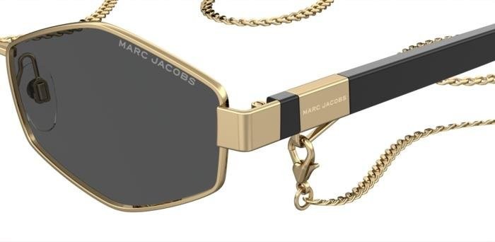 Sunglasses Marc Jacobs 496/S 203465 (J5G IR) color gold  shape rectangle lenses fumo
