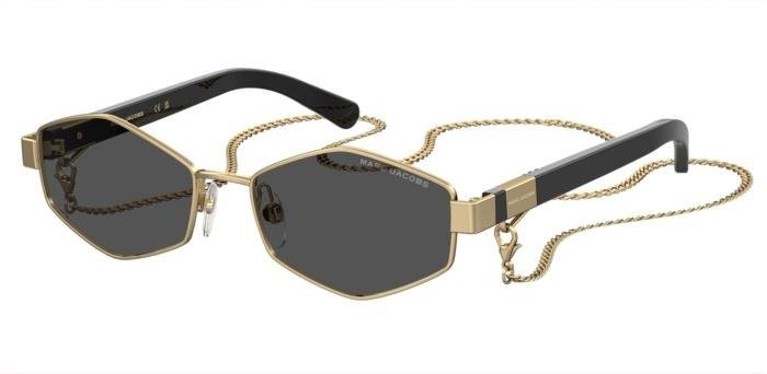 Sunglasses Marc Jacobs 496/S 203465 (J5G IR) color gold  shape rectangle lenses fumo