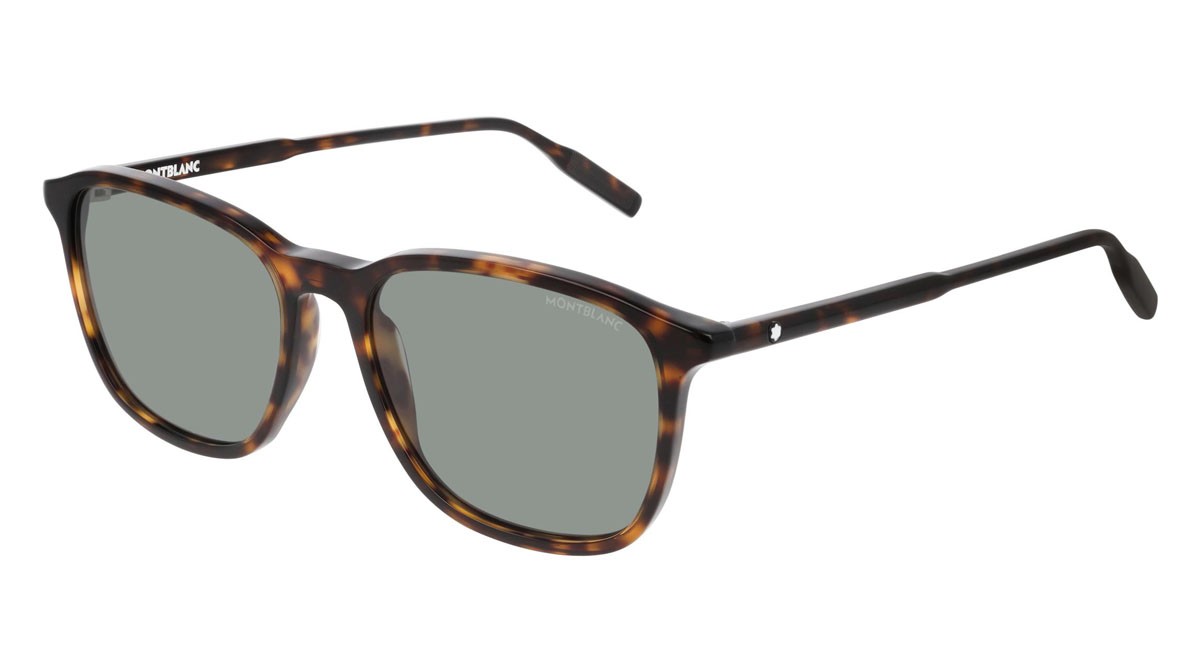 Sunglasses Montblanc Established MB0082S-002 color havana shape rectangle lenses green