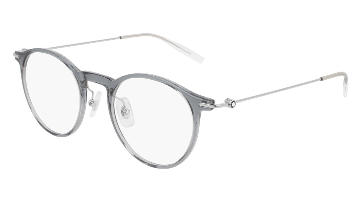 Occhiali da vista Montblanc Established MB0099O-001 colore silver forma rotondo lenti transparent