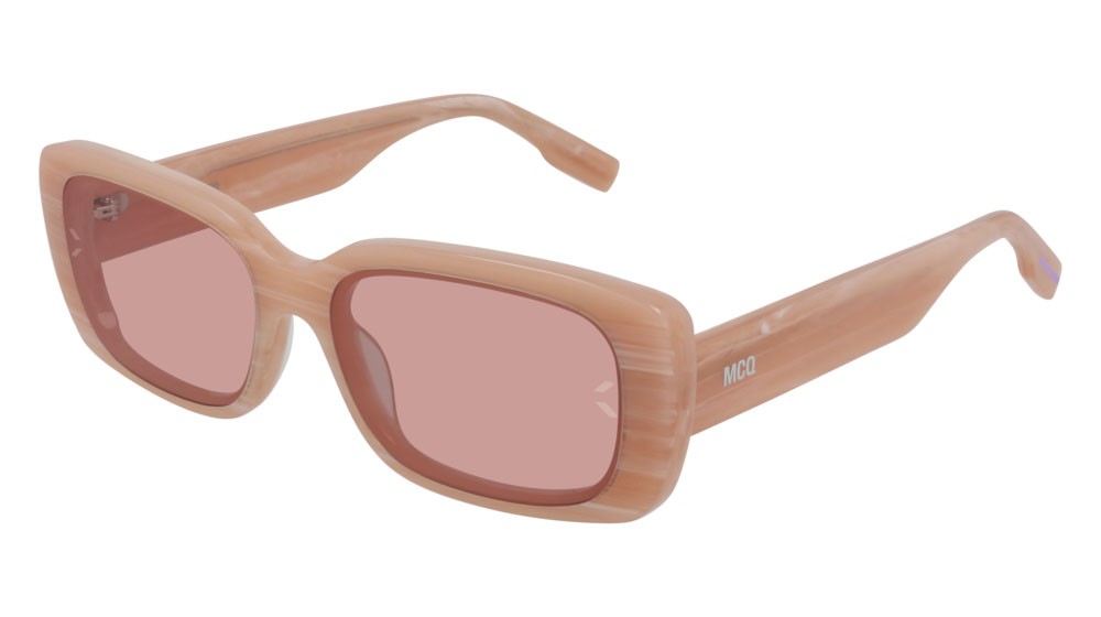 Sunglasses McQ Collection 0 MQ0301S-004 color pink shape rectangle lenses red