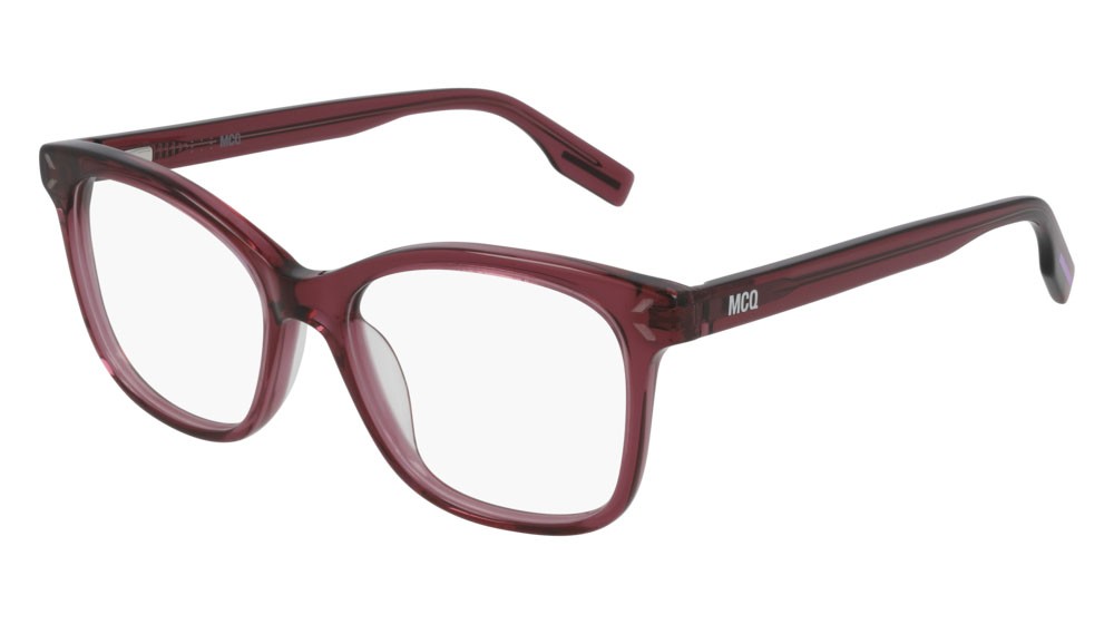 Eyeglasses McQ Collection 0 MQ0304O-004 color burgundy shape rectangle lenses transparent