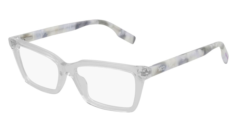 Eyeglasses McQ Collection 0 MQ0307O-003 color white shape rectangle lenses transparent