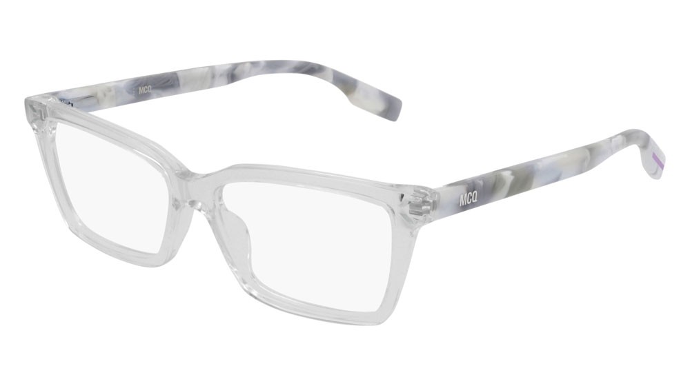 Eyeglasses McQ Collection 0 MQ0307O-007 color white shape rectangle lenses transparent