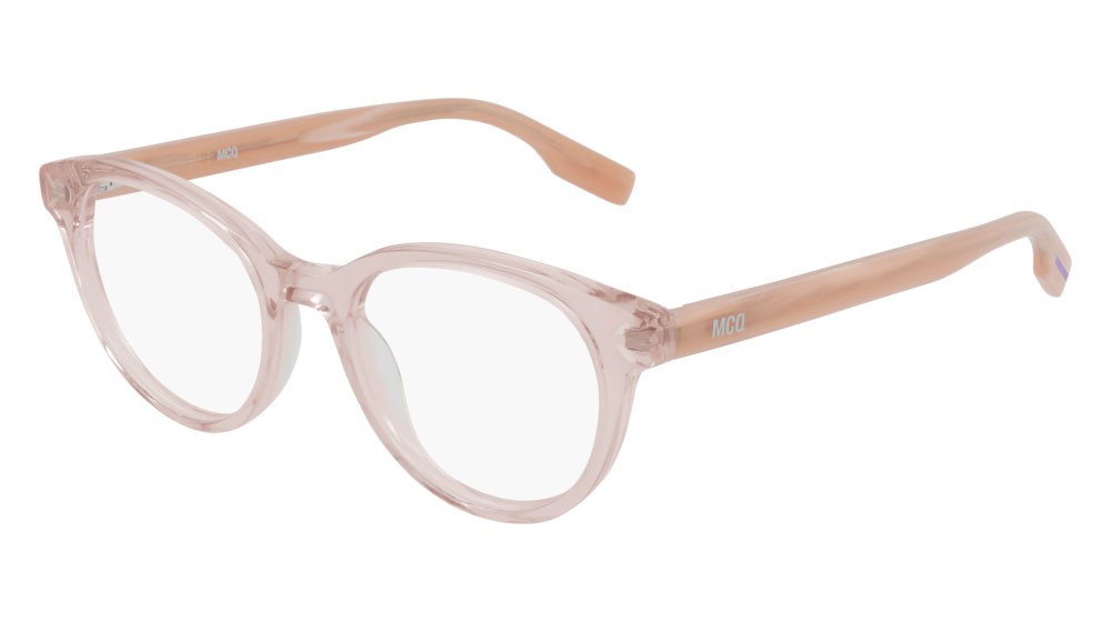 Eyeglasses McQ Collection 0 MQ0308O-004 color pink shape round lenses transparent
