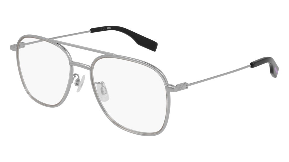 Eyeglasses McQ Collection 0 MQ0315O-001 color silver shape aviator lenses transparent