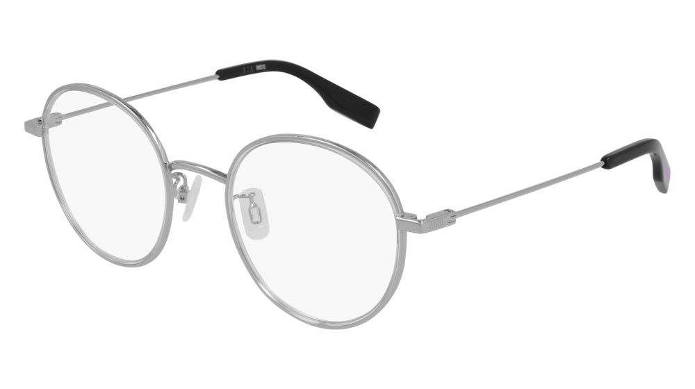 Eyeglasses McQ Collection 0 MQ0316O-001 color silver shape round lenses transparent