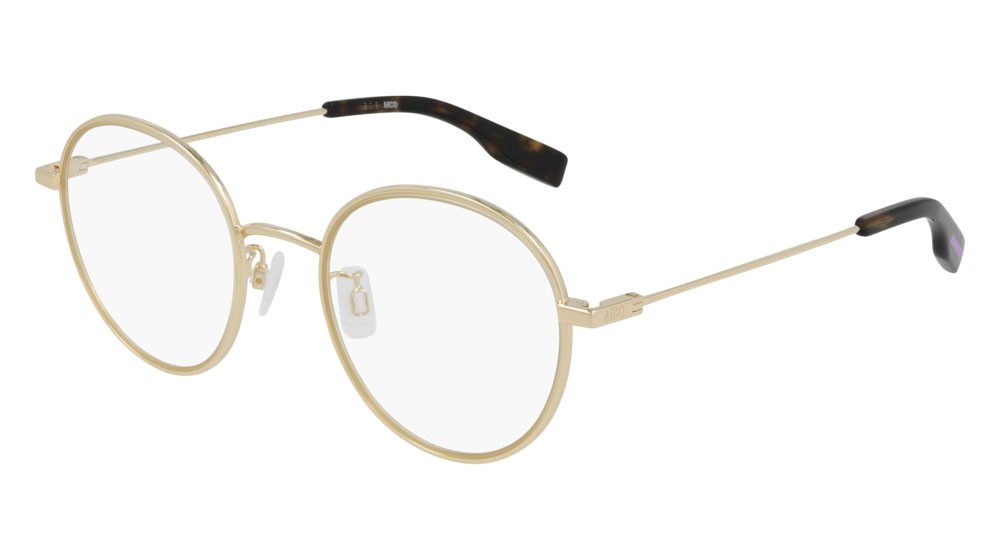 Eyeglasses McQ Collection 0 MQ0316O-003 color gold shape round lenses transparent