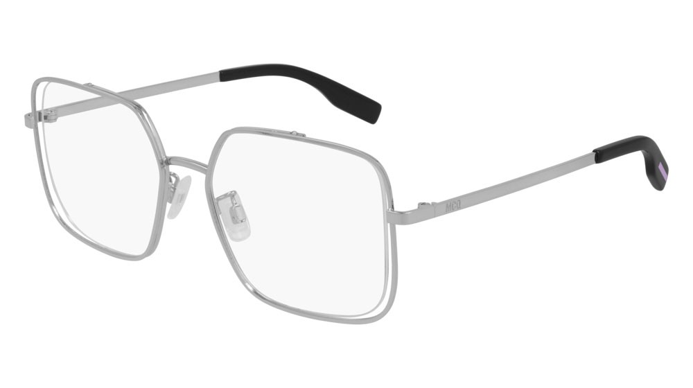 Eyeglasses McQ Collection 0 MQ0318O-001 color silver shape rectangle lenses transparent