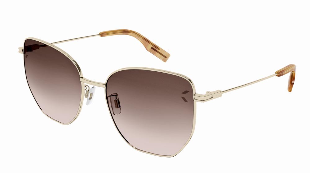 Sunglasses McQ Collection 0 MQ0332S-002 color gold shape cat eye lenses brown