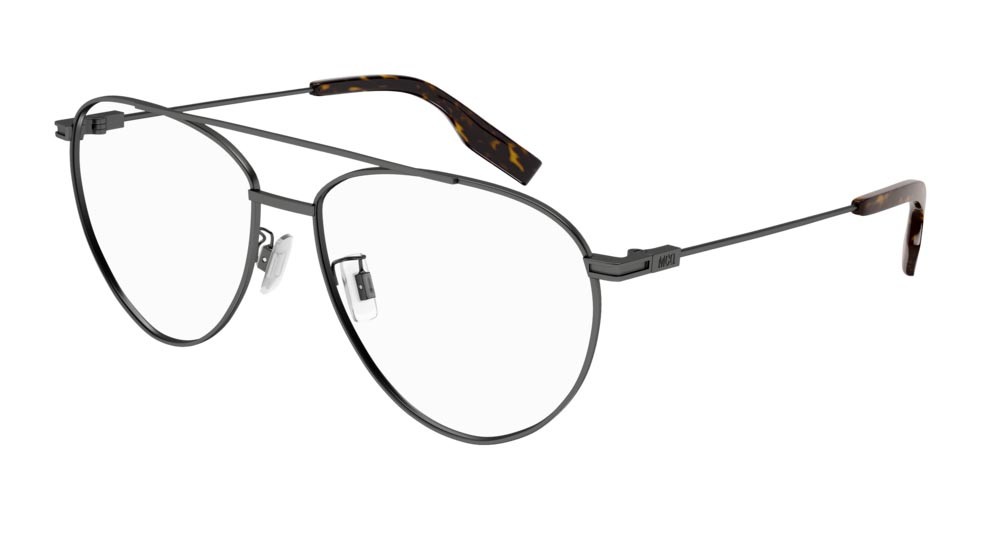 Eyeglasses McQ Collection 0 MQ0334O-001 color ruthenium shape aviator lenses transparent