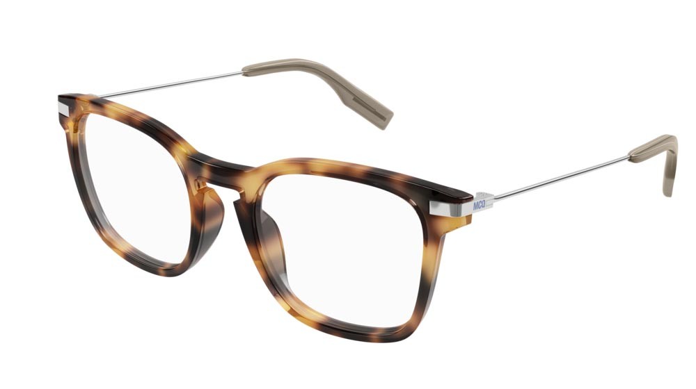Eyeglasses McQ Collection 0 MQ0338O-002 color silver shape rectangle lenses transparent