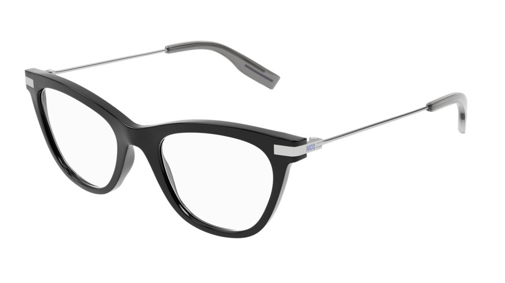 Eyeglasses McQ Collection 0 MQ0339O-005 color silver shape cat eye lenses transparent