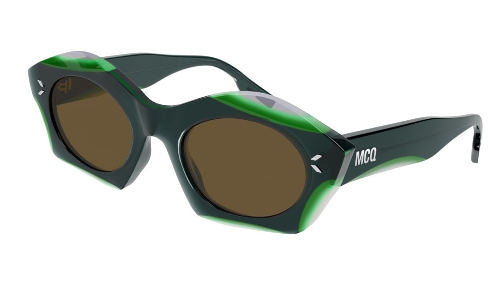 Sunglasses McQ Collection 0 MQ0341S-003 color green shape geometric lenses brown
