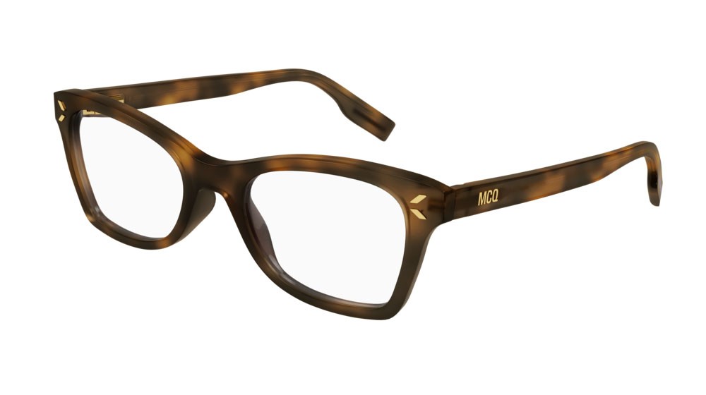 Eyeglasses McQ Collection 0 MQ0347O-002 color havana shape rectangle lenses transparent