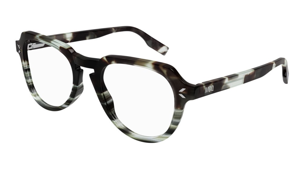 Eyeglasses McQ Collection 0 MQ0348O-004 color green shape round lenses transparent