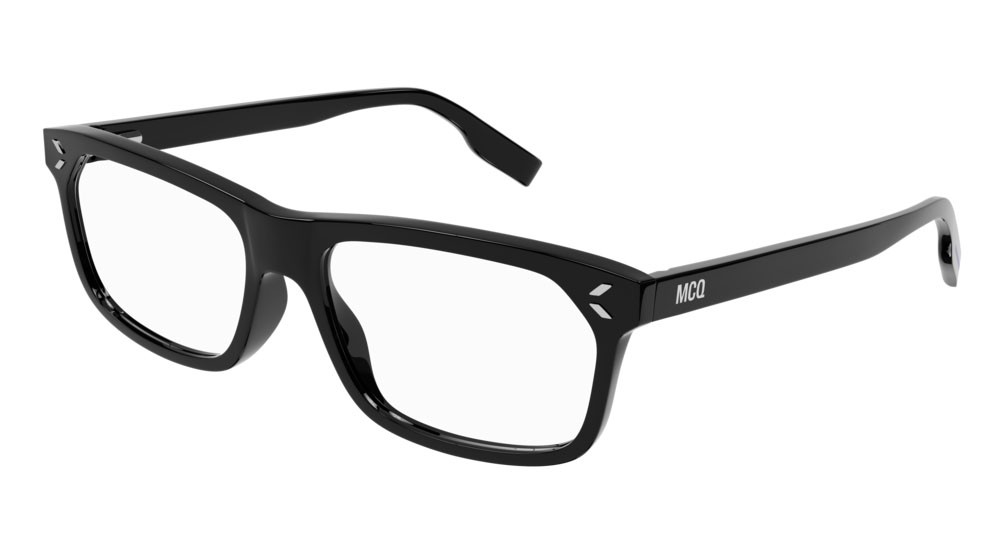 Eyeglasses McQ Collection 0 MQ0349O-001 color black shape rectangle lenses transparent