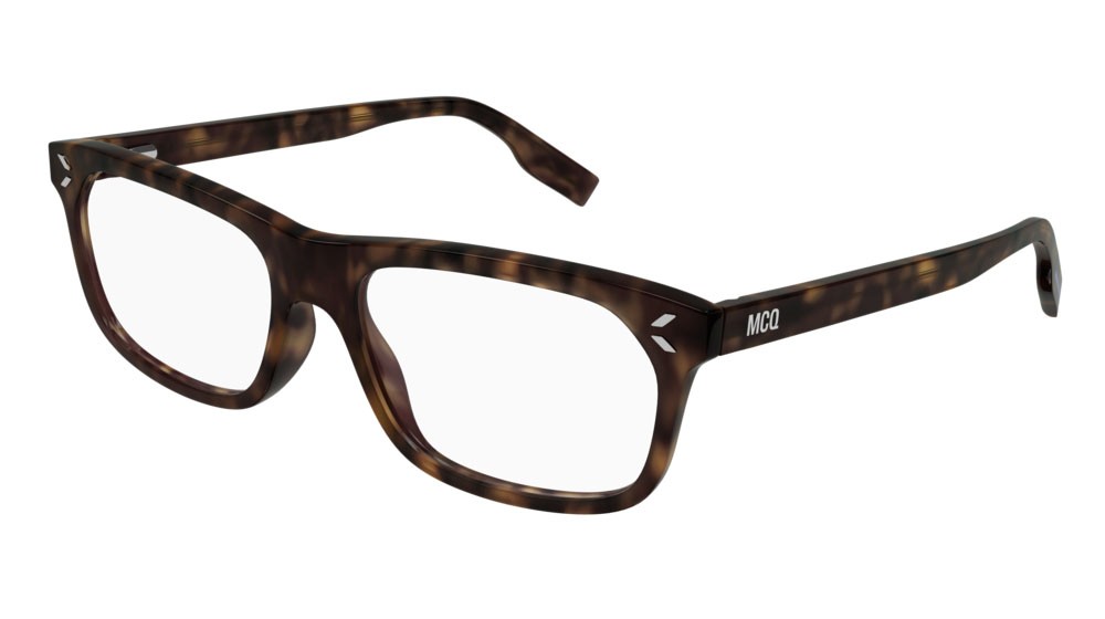 Eyeglasses McQ Collection 0 MQ0349O-002 color havana shape rectangle lenses transparent