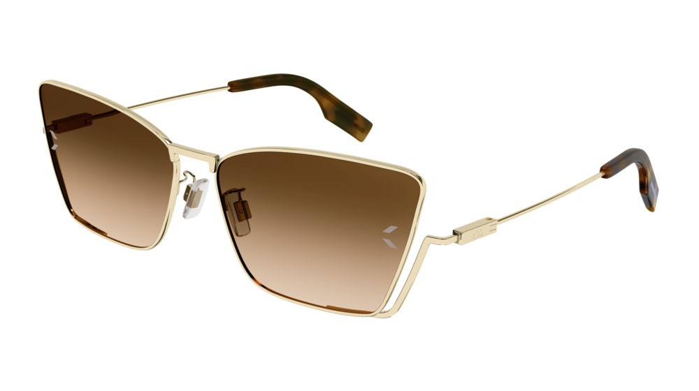 Sunglasses McQ Collection 0 MQ0350S-002 color gold shape cat eye lenses brown