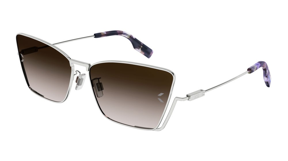 Sunglasses McQ Collection 0 MQ0350S-003 color silver shape cat eye lenses brown