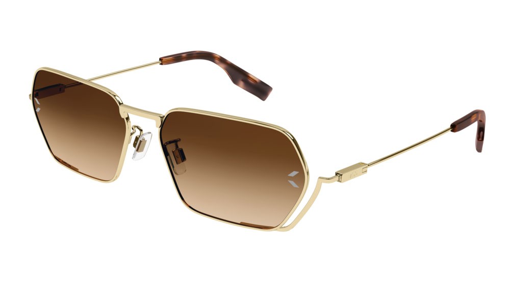 Sunglasses McQ Collection 0 MQ0351S-002 color gold shape rectangle lenses brown