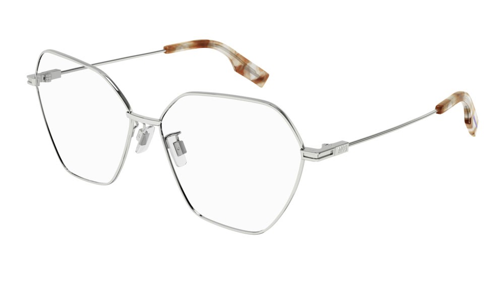 Eyeglasses McQ Collection 0 MQ0352O-001 color silver shape geometric lenses transparent