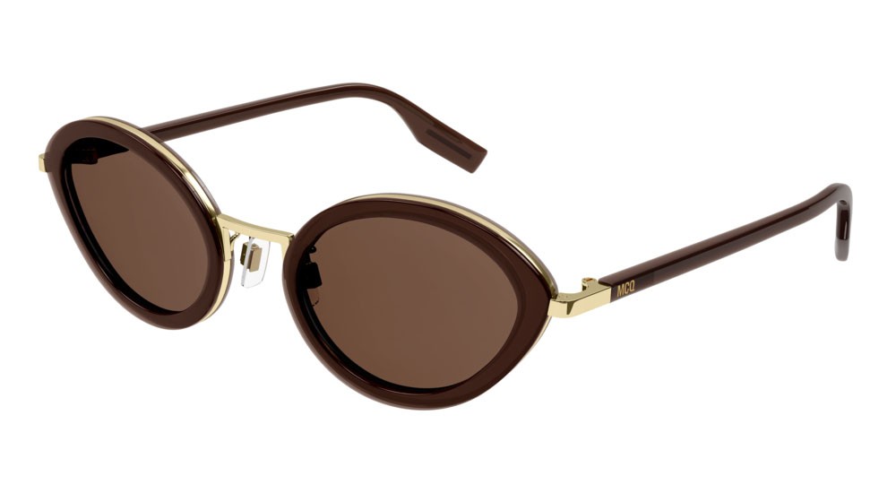 Sunglasses McQ Collection 0 MQ0354S-002 color gold shape cat eye lenses brown