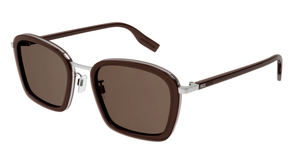 Sunglasses McQ Collection 0 MQ0355S-002 color silver shape rectangle lenses brown