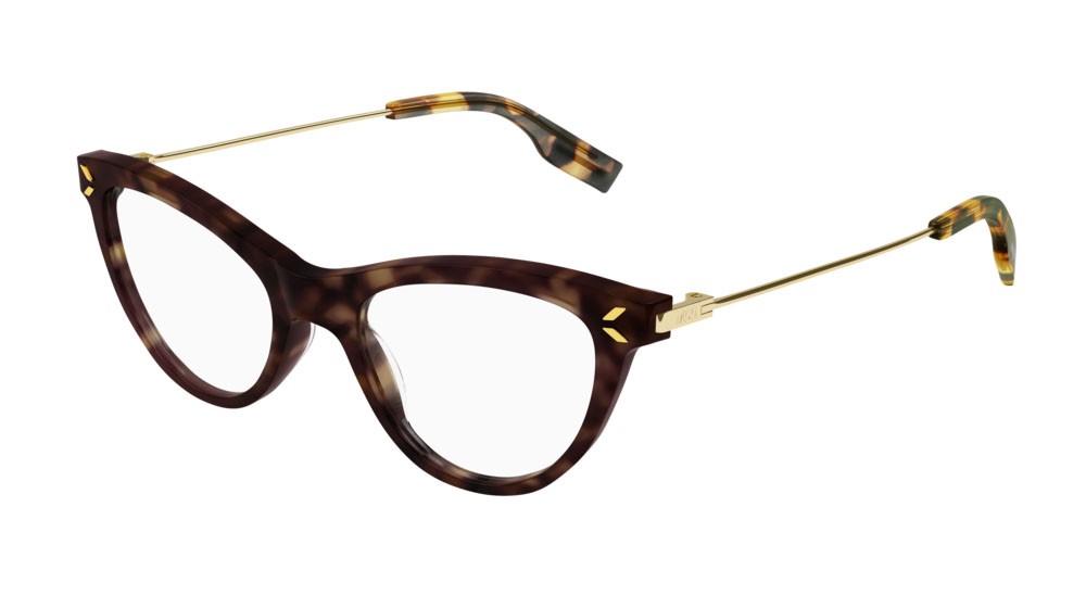 Eyeglasses McQ Collection 0 MQ0356O-002 color gold shape cat eye lenses transparent