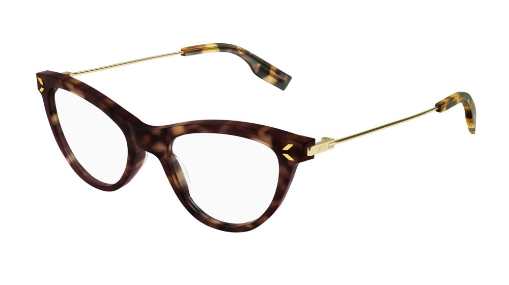 Eyeglasses McQ Collection 0 MQ0356O-006 color gold shape cat eye lenses transparent