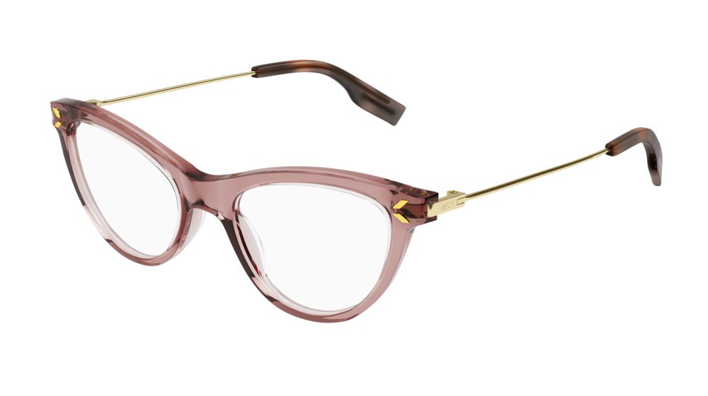 Eyeglasses McQ Collection 0 MQ0356O-008 color gold shape cat eye lenses transparent