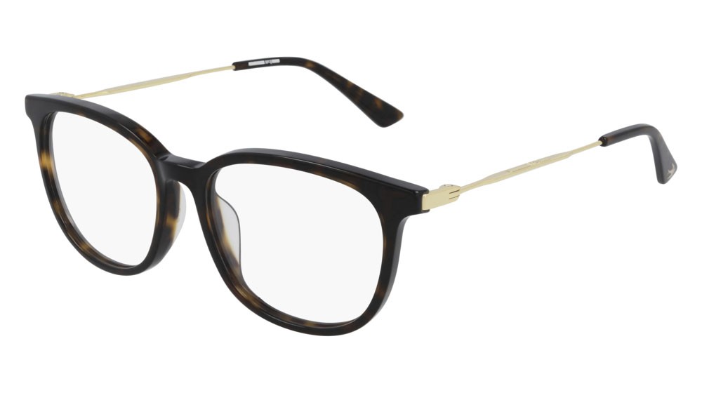 Eyeglasses McQ Iconic MQ0281OA-002 color gold shape round lenses transparent