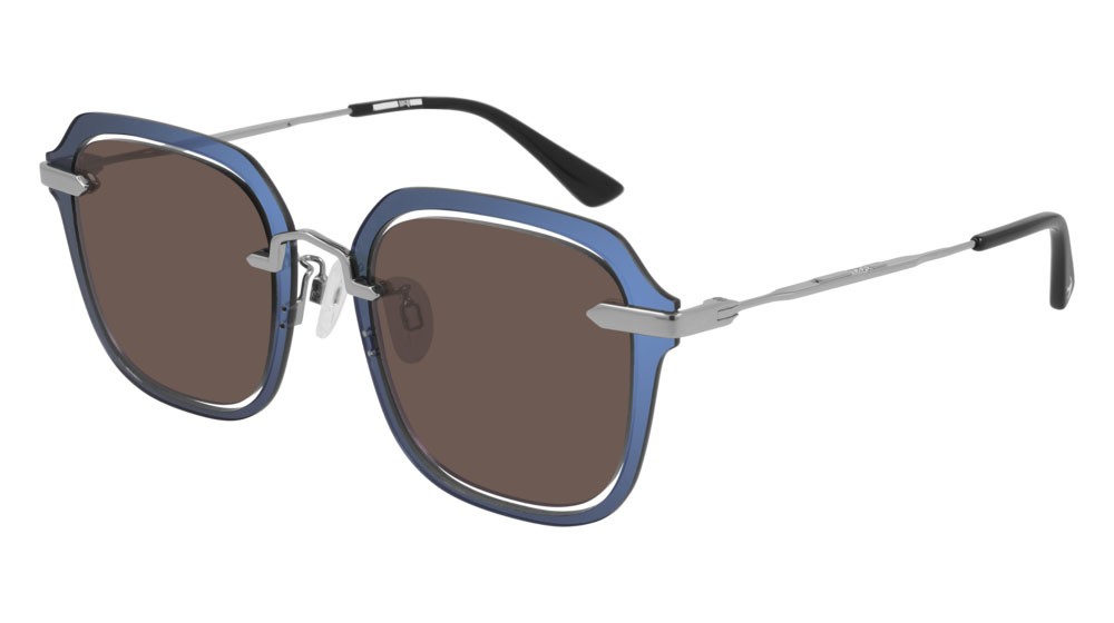 Sunglasses McQ Iconic MQ0283S-002 color ruthenium shape rectangle lenses brown