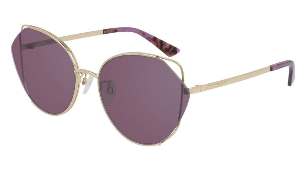 Sunglasses McQ Iconic MQ0286SA-004 color gold shape cat eye lenses violet