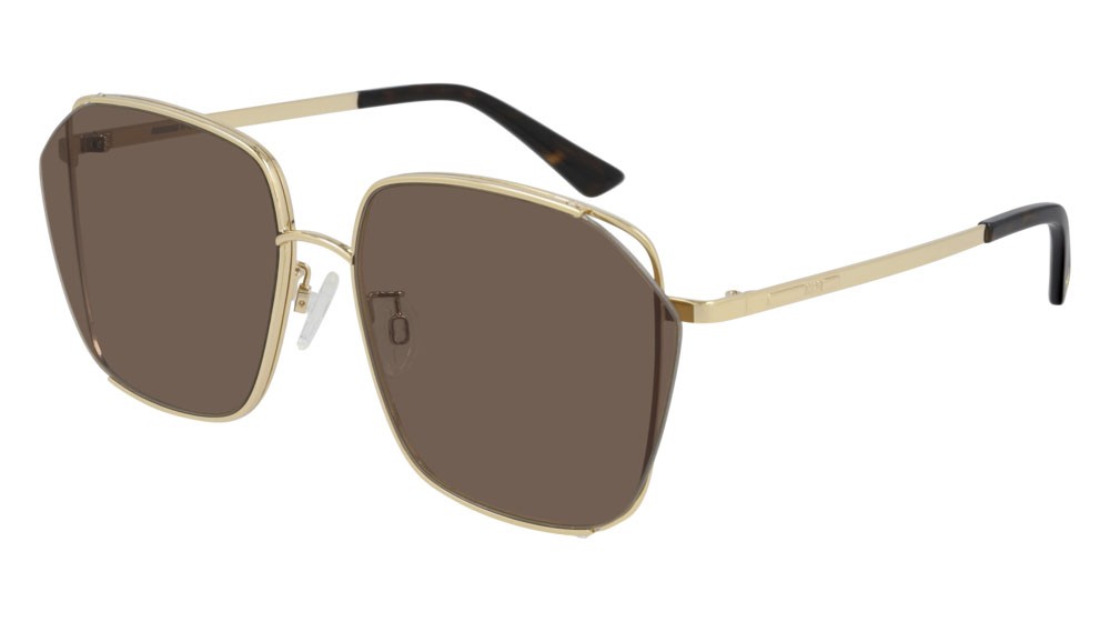 Sunglasses McQ Iconic MQ0287SA-002 color gold shape rectangle lenses brown