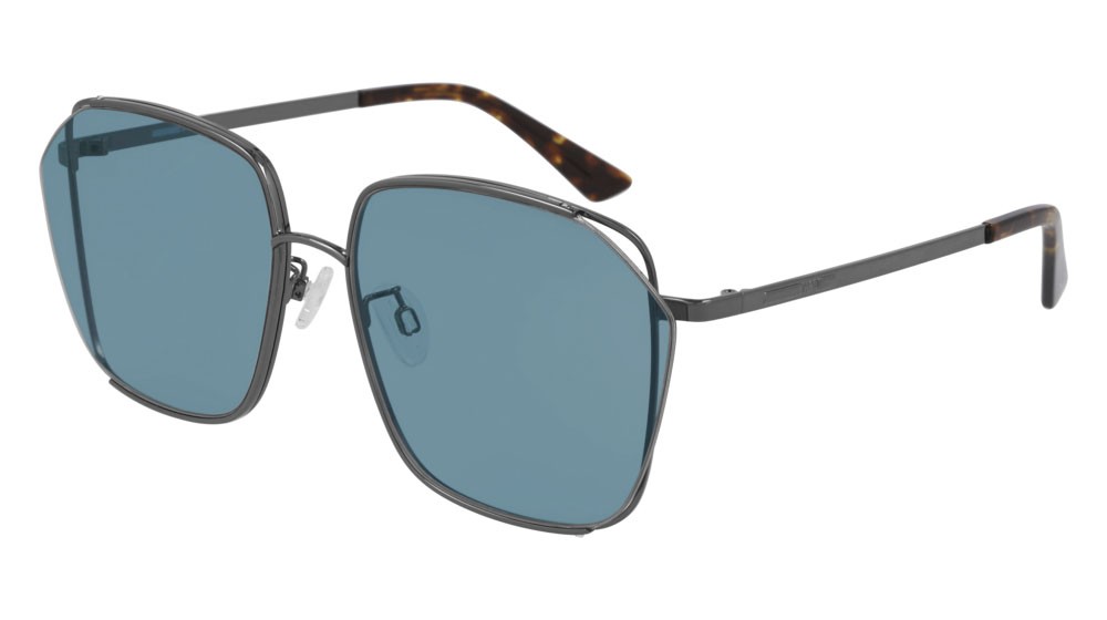 Sunglasses McQ Iconic MQ0287SA-004 color ruthenium shape rectangle lenses blue