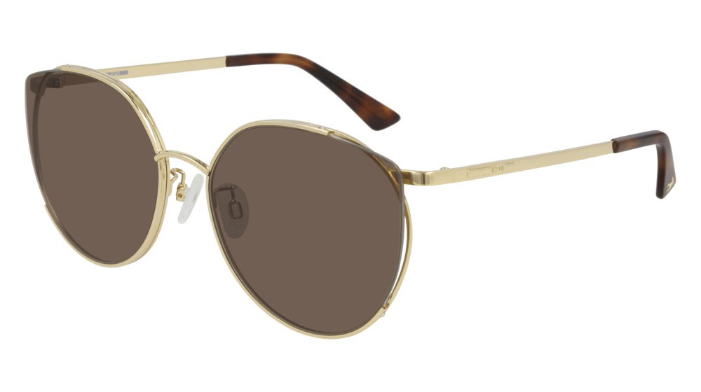 Sunglasses McQ Iconic MQ0288SA-002 color gold shape cat eye lenses brown