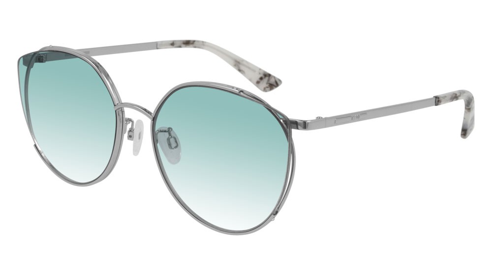 Sunglasses McQ Iconic MQ0288SA-003 color silver shape cat eye lenses blue