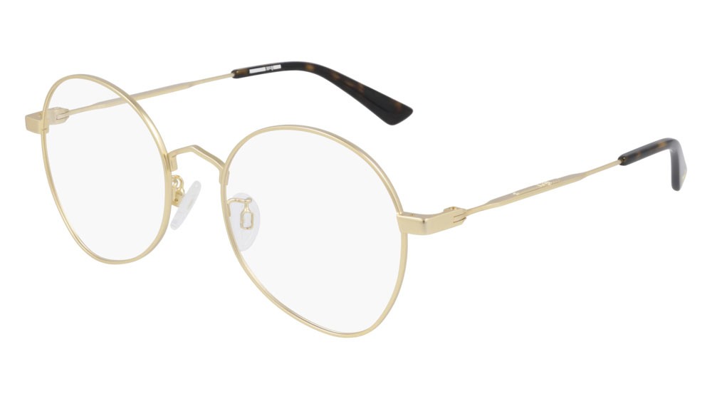 Eyeglasses McQ Iconic MQ0290O-002 color gold shape round lenses transparent