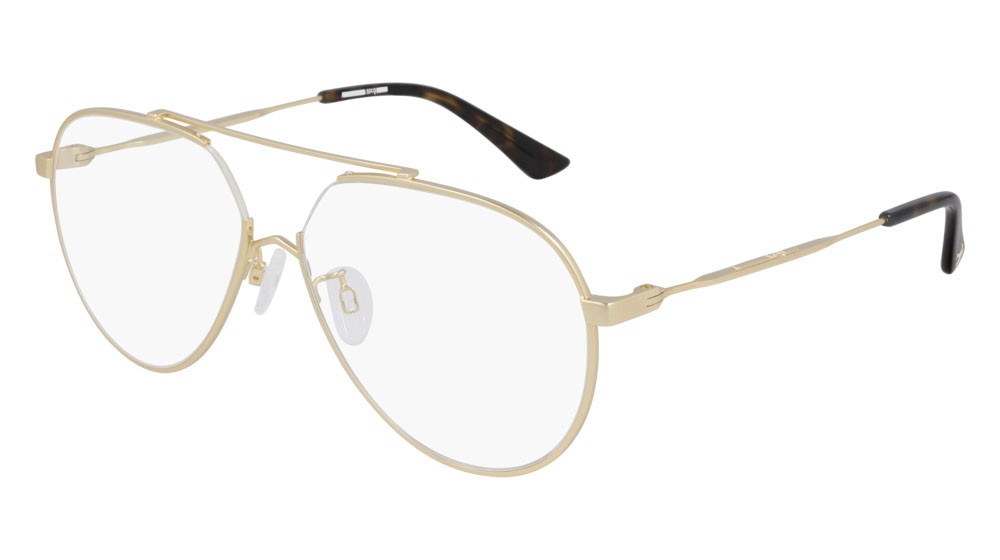 Eyeglasses McQ Iconic MQ0291OA-002 color gold shape aviator lenses transparent