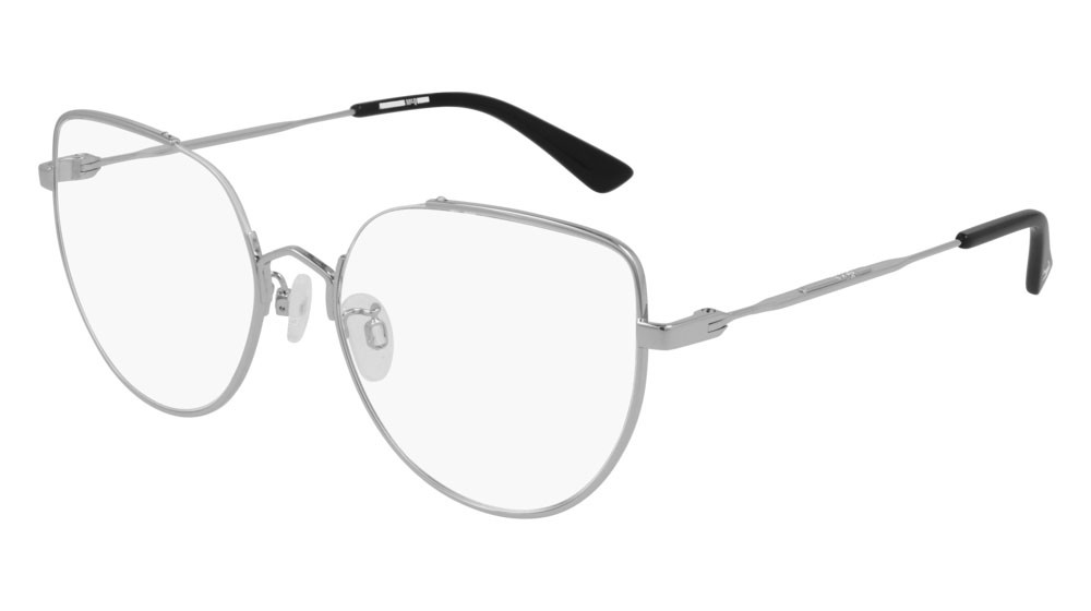Eyeglasses McQ Iconic MQ0292O-001 color silver shape cat eye lenses transparent