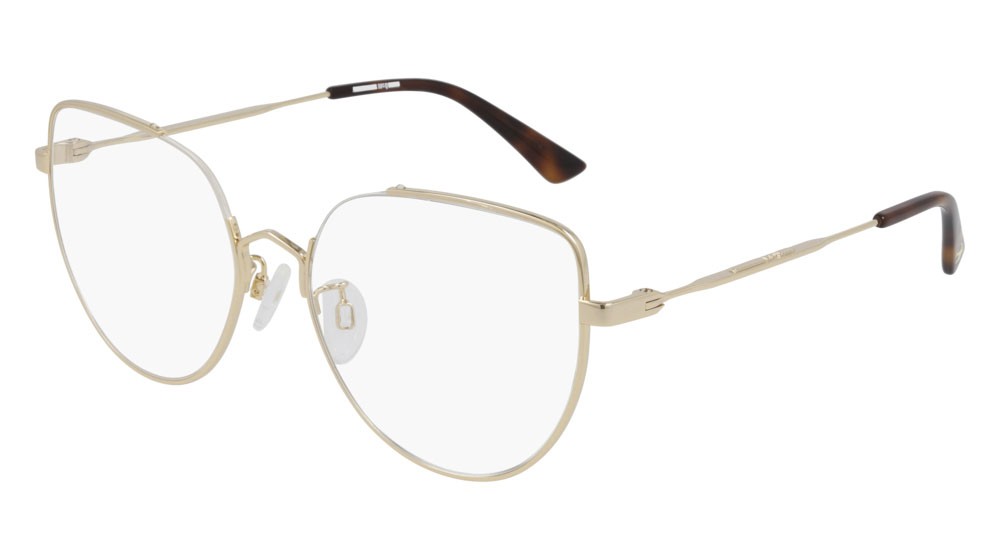 Eyeglasses McQ Iconic MQ0292O-002 color gold shape cat eye lenses transparent