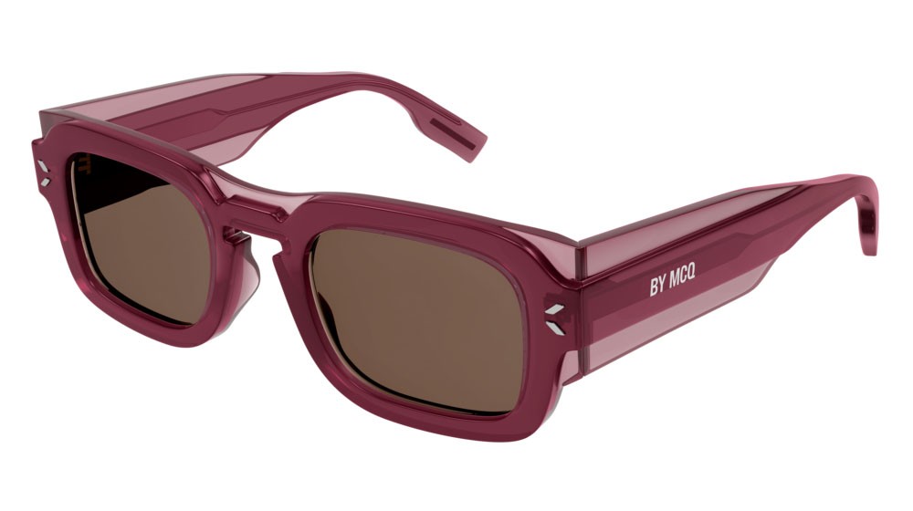 Sunglasses McQ Icons MQ0359S-003 color violet shape rectangle lenses brown